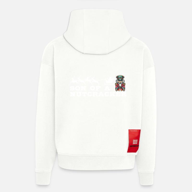Casse-Noisette de Noël Fun - Sweat à capuche bio épais oversize fabriqué en UE - OFF WHITE