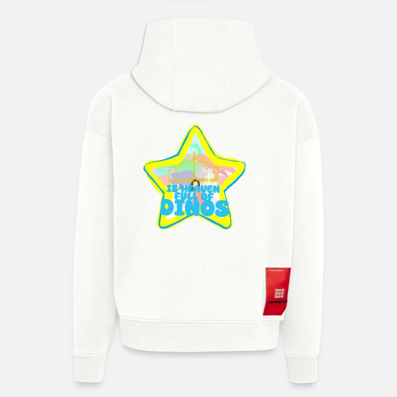 Le paradis du dinosaure - Sweat à capuche bio épais oversize fabriqué en UE - OFF WHITE
