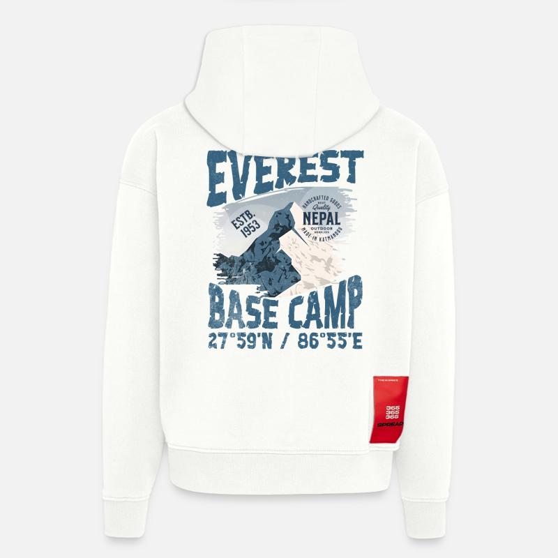Everest Base Camp Nepal Copy - Sweat à capuche bio épais oversize fabriqué en UE - OFF WHITE