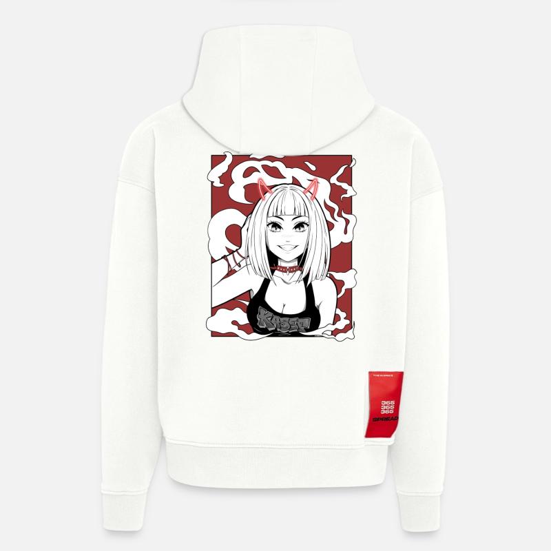 Anime Teufel Mädchen Goth Design - Hoodie- made by SPREAD  - OFF WHITE