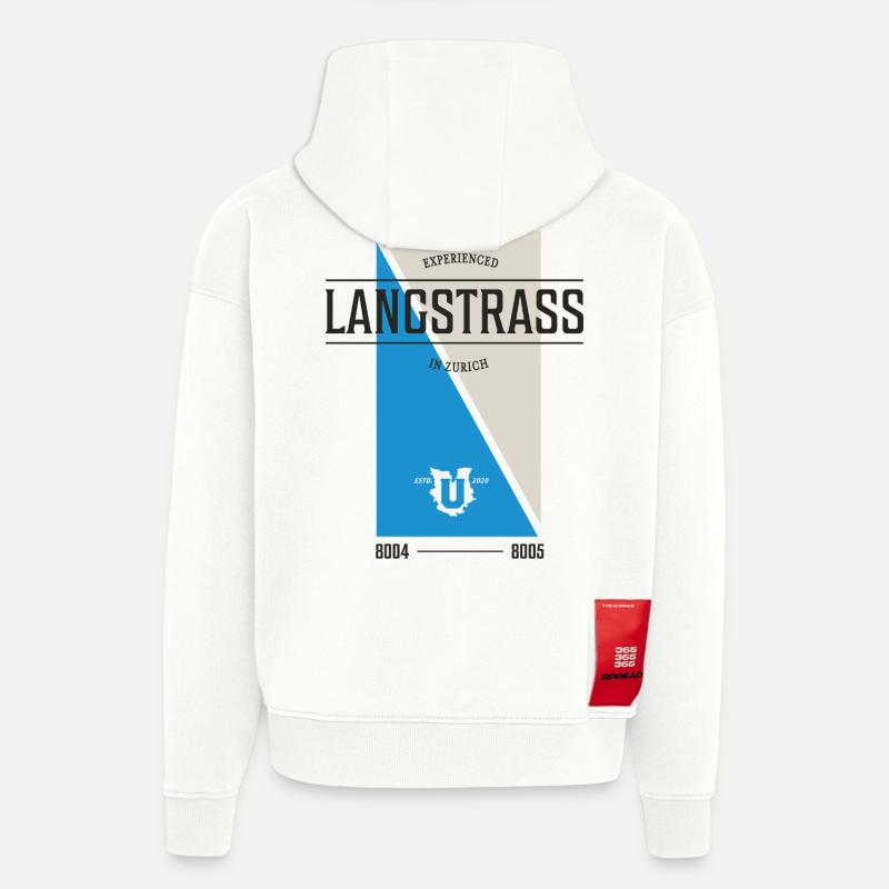 Zurich Langstrass Edition - Sweat à capuche bio épais oversize fabriqué en UE - OFF WHITE