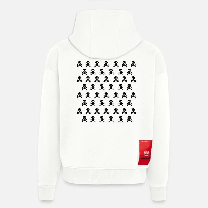 Emo Skull - Sweat à capuche bio épais oversize fabriqué en UE - OFF WHITE