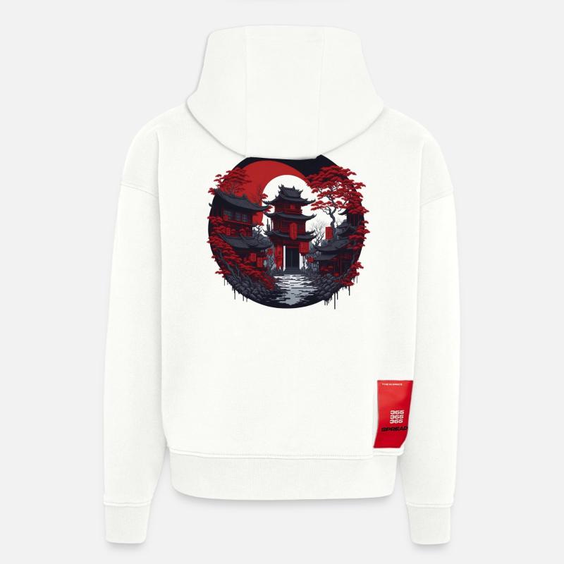 Quartier chinois - Sweat à capuche bio épais oversize fabriqué en UE - OFF WHITE