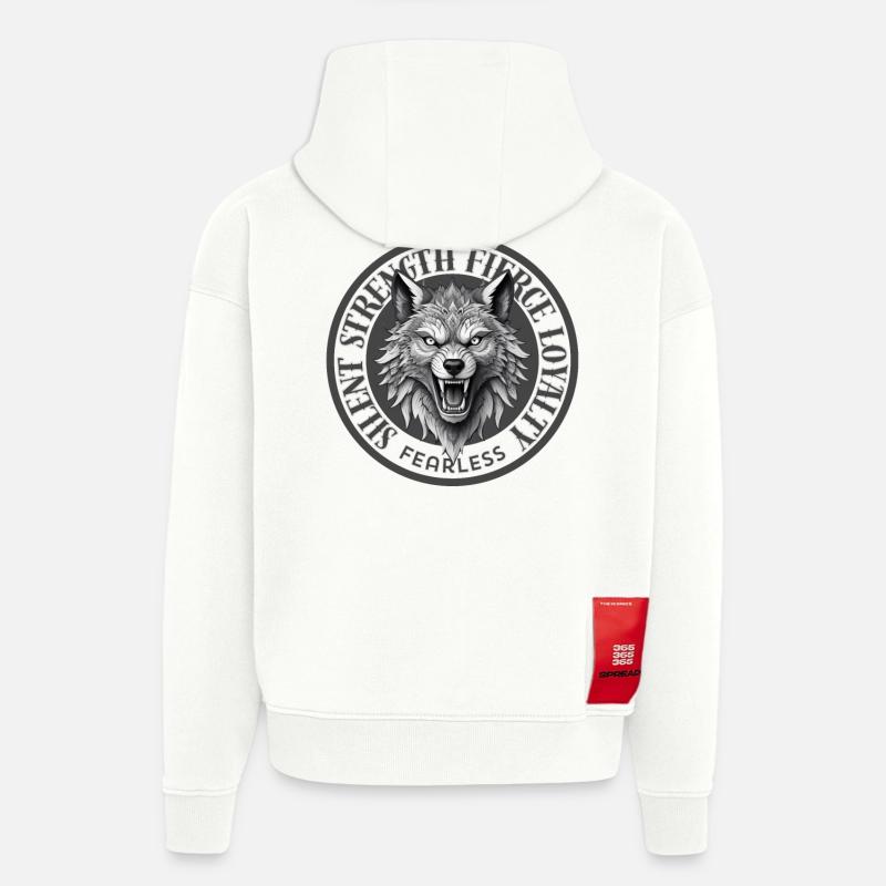 Force silencieuse - Sweat à capuche bio épais oversize fabriqué en UE - OFF WHITE