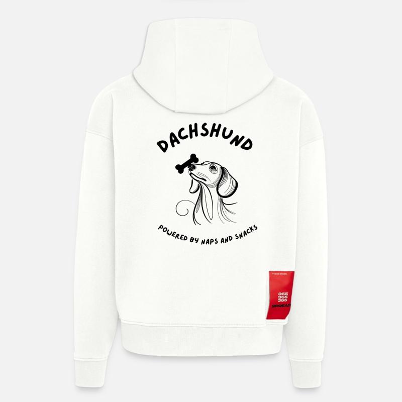 Dachshund - Powered by Naps and Snacks - Hoodie- made by SPREAD  - OFF WHITE