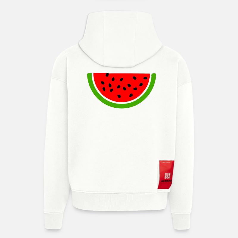 Pastèque - Sweat à capuche bio épais oversize fabriqué en UE - OFF WHITE