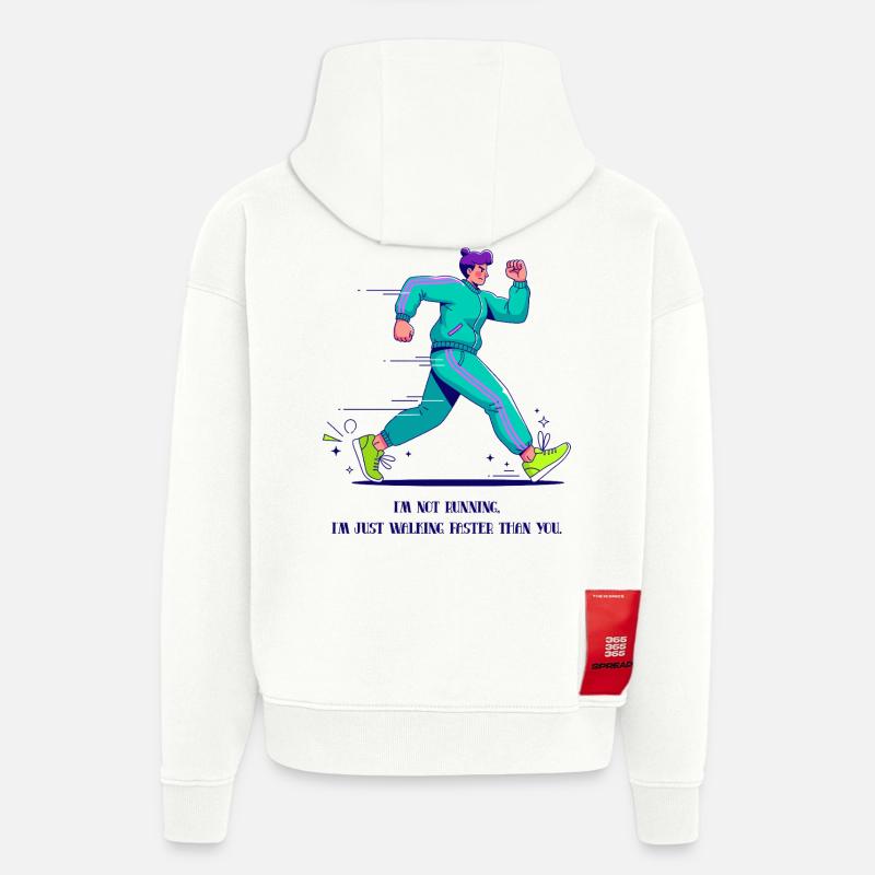 Marcheur rapide - Sweat à capuche bio épais oversize fabriqué en UE - OFF WHITE