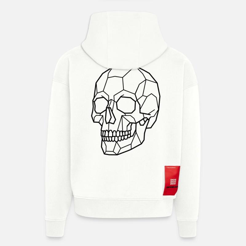 Geometric Skull - Hoodie- made by SPREAD  - OFF WHITE