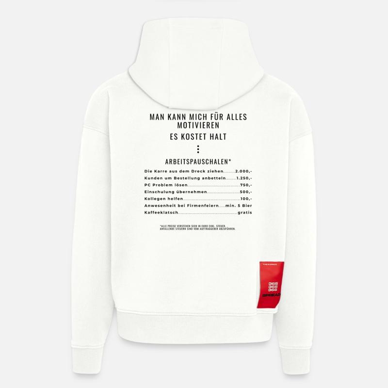 Motivation à travers les packages Rétroimpression - Sweat à capuche bio épais oversize fabriqué en UE - OFF WHITE