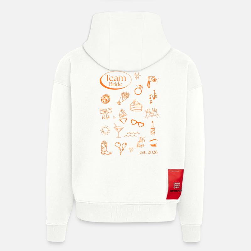 Icônes de l’équipe Bride 2026 - Sweat à capuche bio épais oversize fabriqué en UE - OFF WHITE