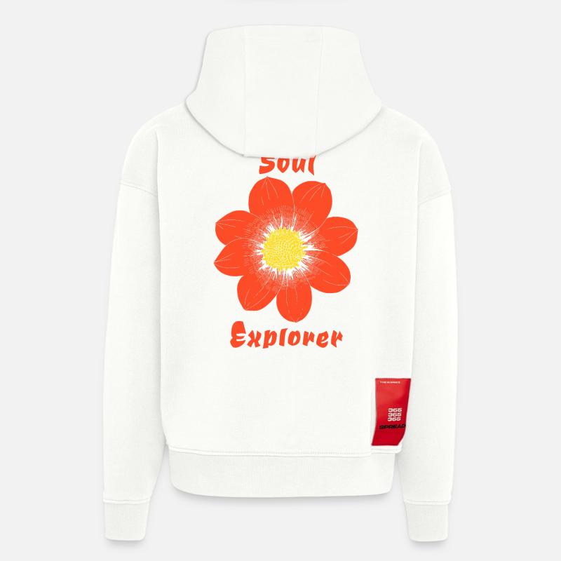 Explorateur d’âmes - Sweat à capuche bio épais oversize fabriqué en UE - OFF WHITE