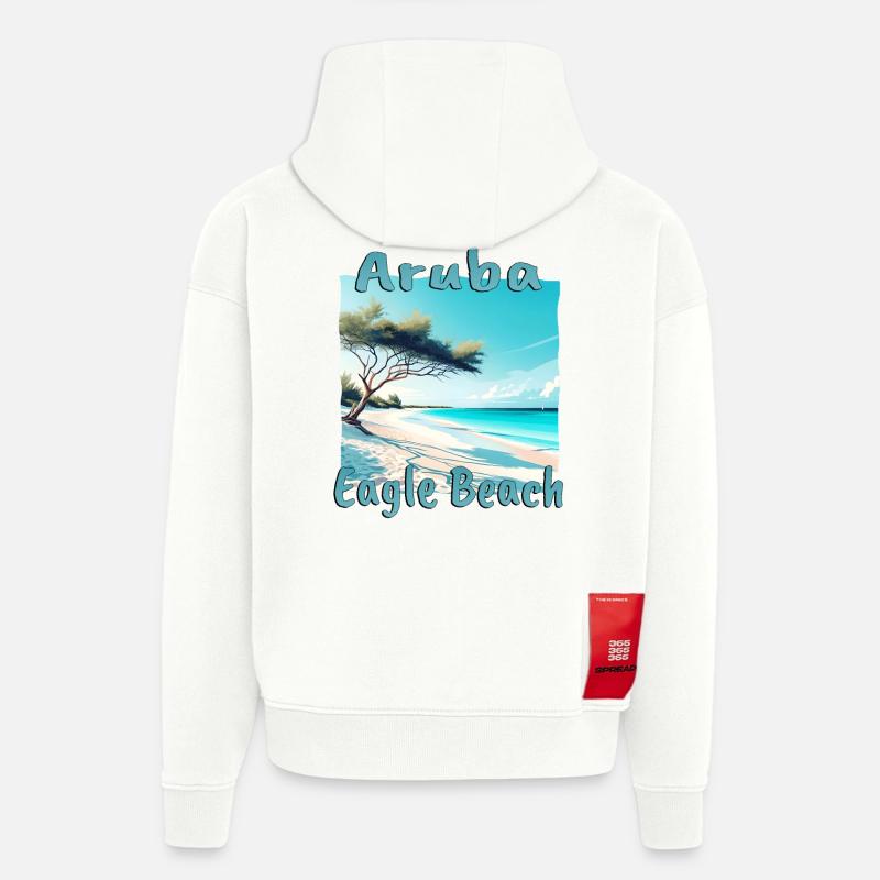 Aruba Urlaub Eagle Beach Design - Hoodie- made by SPREAD  - OFF WHITE