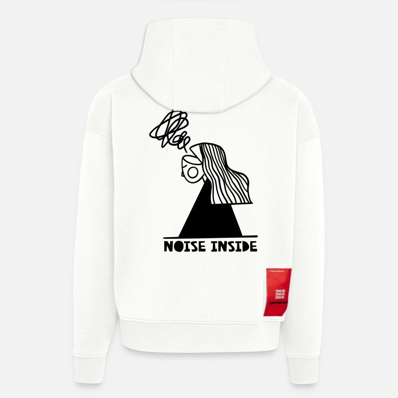Bruit à l’intérieur - Sweat à capuche bio épais oversize fabriqué en UE - OFF WHITE