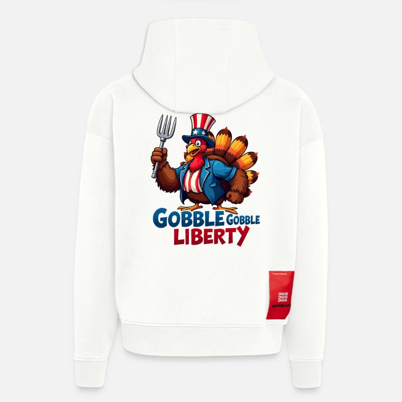 Gobble Gobble Liberty - Hoodie- made by SPREAD  - OFF WHITE
