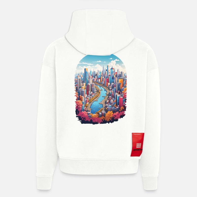 Stadt Landschaft - Hoodie- made by SPREAD  - OFF WHITE