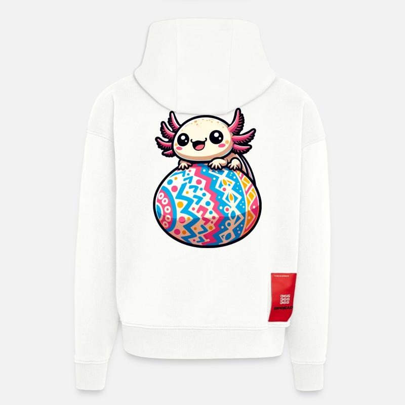 Easter Axolotl on Giant Egg - Hoodie- made by SPREAD  - OFF WHITE