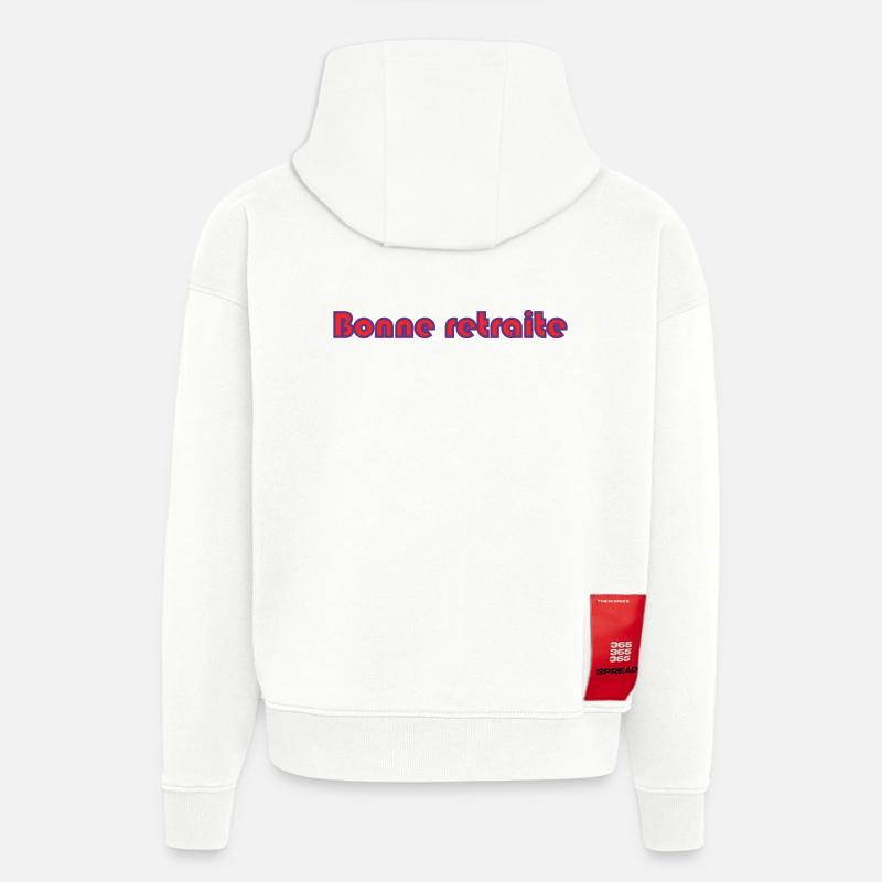 RETRAITE. RETRAITE. RETRAITEE. RETRAITE - Sweat à capuche bio épais oversize fabriqué en UE - OFF WHITE