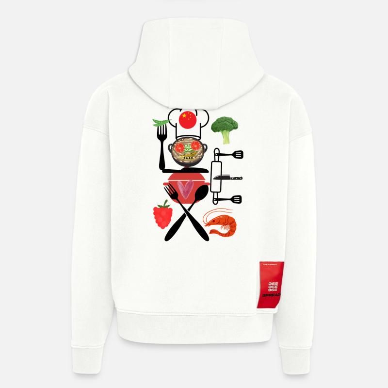 China Kitchen Collage - Hoodie- made by SPREAD  - OFF WHITE