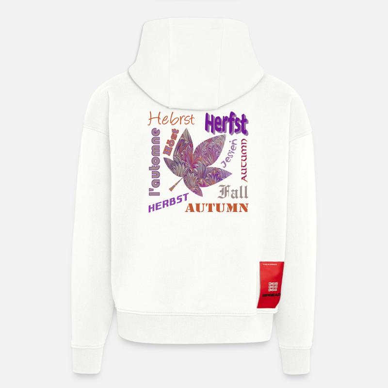herbst schrift e 236 - Sweat à capuche bio épais oversize fabriqué en UE - OFF WHITE