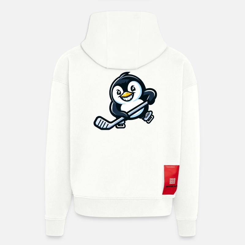 Cooler Pinguin Eishockey - Hoodie- made by SPREAD - OFF WHITE