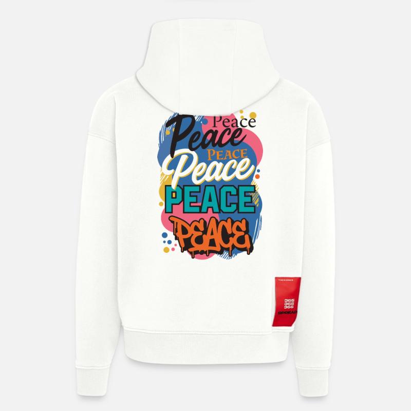 Peace as graffiti - Hoodie- made by SPREAD  - OFF WHITE