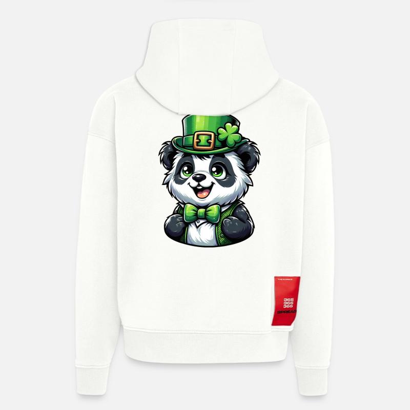 St. Patrick's Panda Celebration - Hoodie- made by SPREAD  - OFF WHITE
