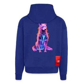 Neon Cyberwolf Art Design - Hoodie- made by SPREAD  - OFF WHITE - Back