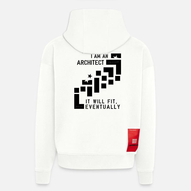 Architecte - Sweat à capuche bio épais oversize fabriqué en UE - OFF WHITE