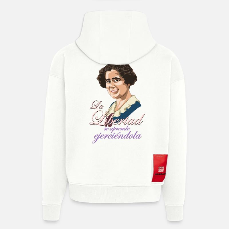 Clara Campoamor - Sweat à capuche bio épais oversize fabriqué en UE - OFF WHITE