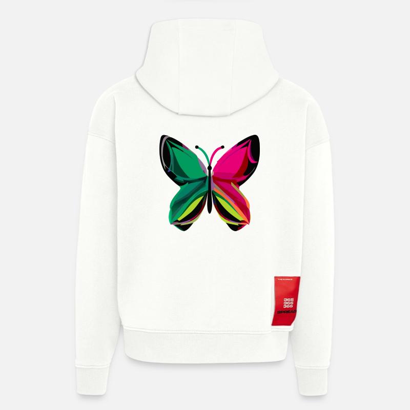 Papillon - Sweat à capuche bio épais oversize fabriqué en UE - OFF WHITE