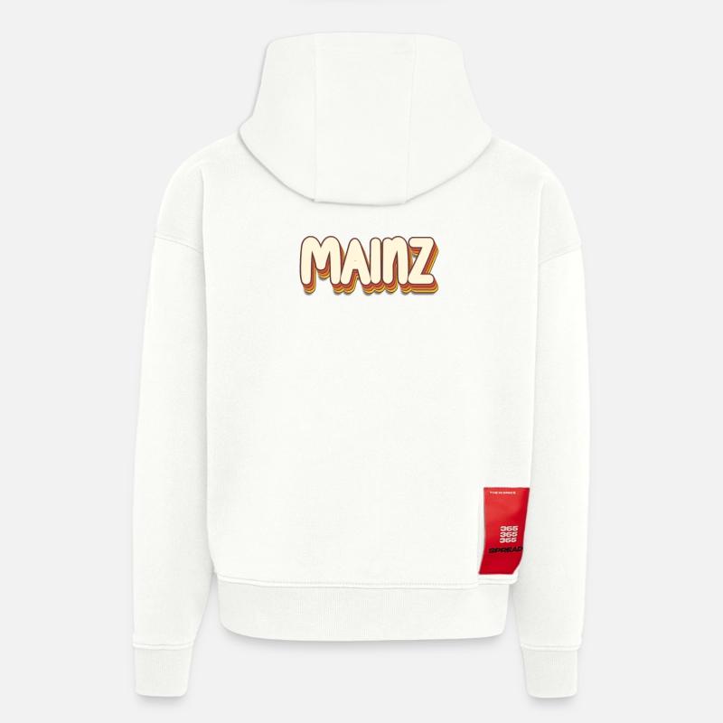 Mainzerin Mainzer Mayence - Sweat à capuche bio épais oversize fabriqué en UE - OFF WHITE