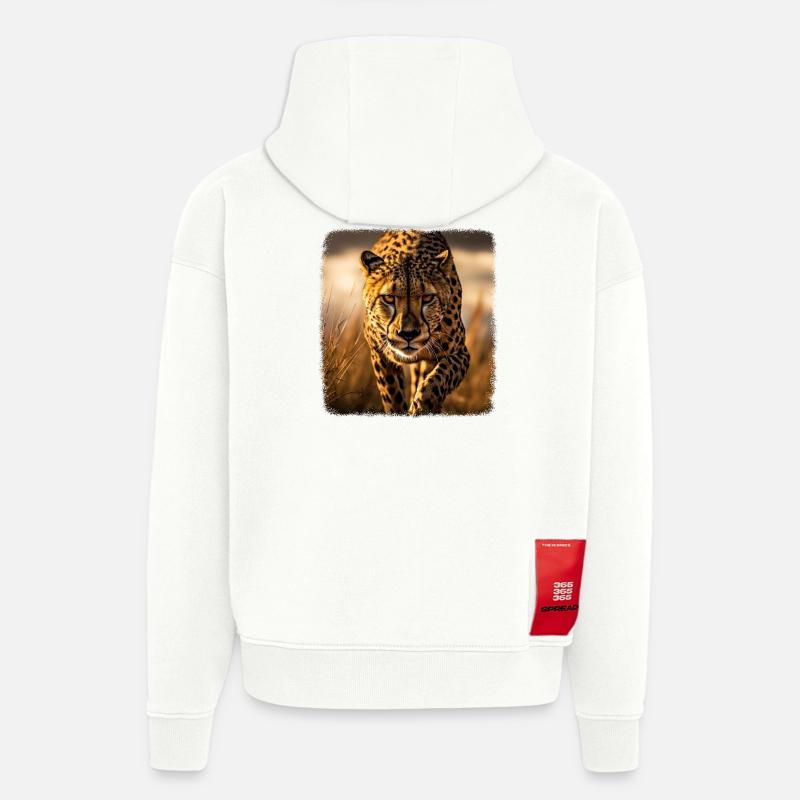 Geparde realistic Gepard - Hoodie- made by SPREAD  - OFF WHITE