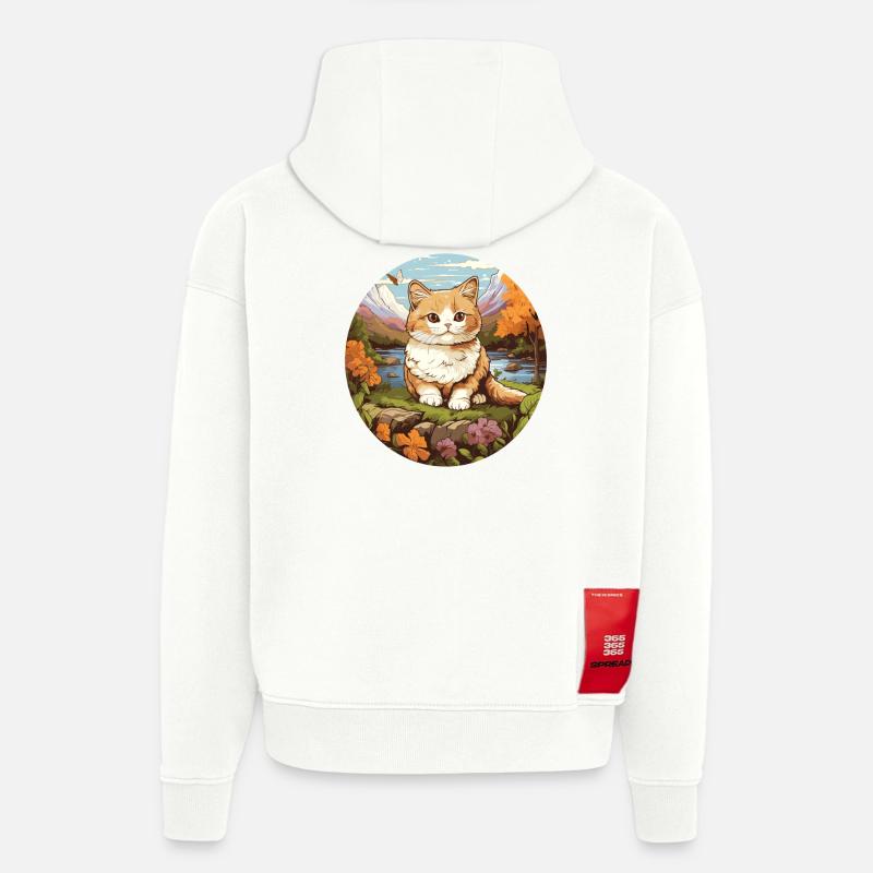 Munchkin Chaton Munchkin Chat - Sweat à capuche bio épais oversize fabriqué en UE - OFF WHITE