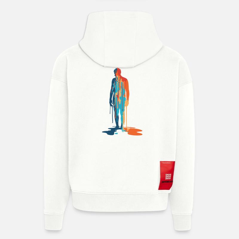 Farbexplosion Moderne Silhouette - Hoodie- made by SPREAD  - OFF WHITE