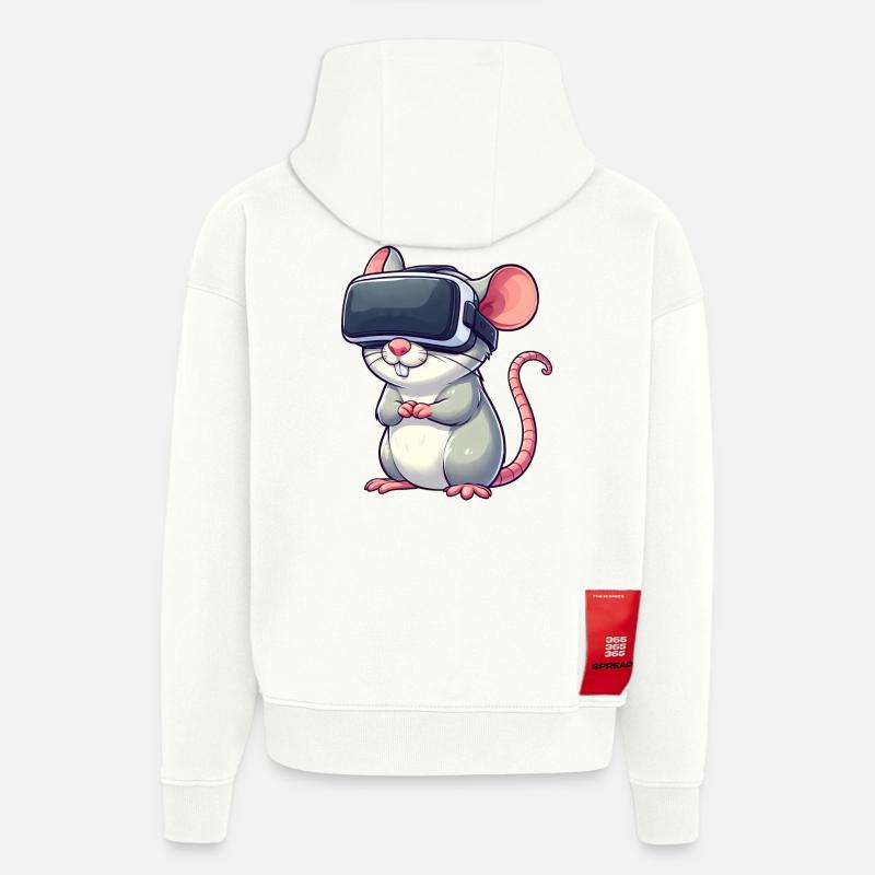 VR-Gaming Ratte und Maus - Hoodie- made by SPREAD  - OFF WHITE