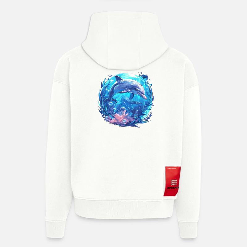 Dauphin Dauphins Dauphin - Sweat à capuche bio épais oversize fabriqué en UE - OFF WHITE