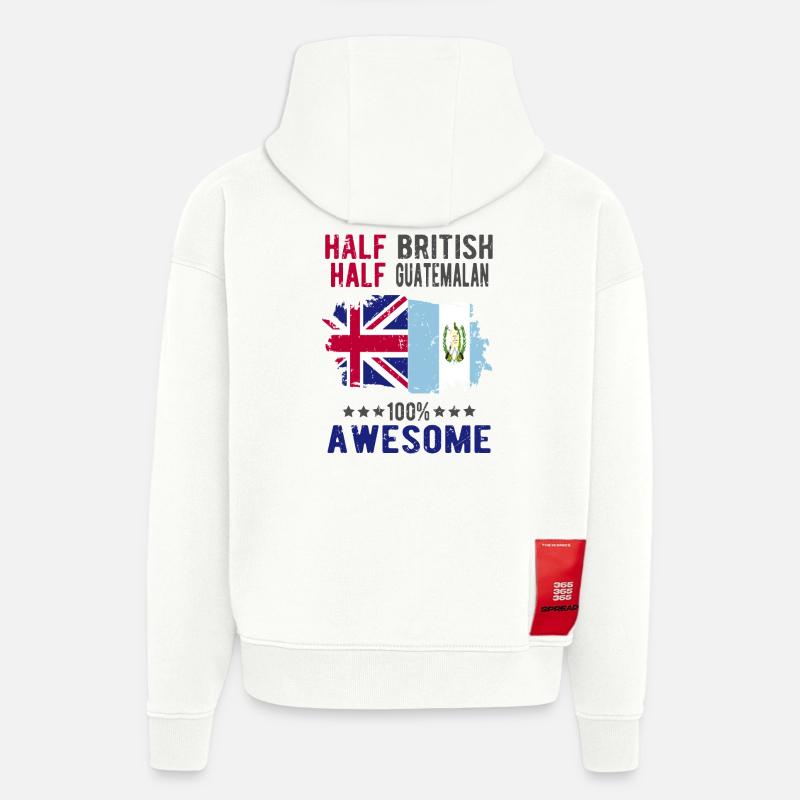 Moitié britannique moitié guatémaltèque - Sweat à capuche bio épais oversize fabriqué en UE - OFF WHITE