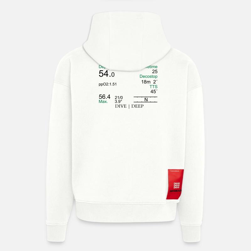 Tauchcomputer - Hoodie- made by SPREAD  - OFF WHITE