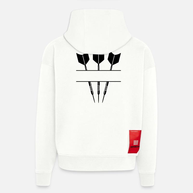 Drei Darts einfarbig mit Textzeile. - Hoodie- made by SPREAD  - OFF WHITE