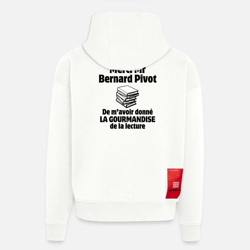 lecture, dictée, orthographe - Sweat à capuche bio épais oversize fabriqué en UE - OFF WHITE