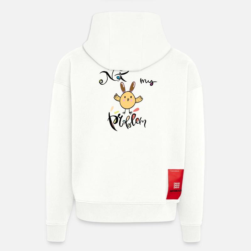 Pâques, ce n’est pas mon problème - Sweat à capuche bio épais oversize fabriqué en UE - OFF WHITE