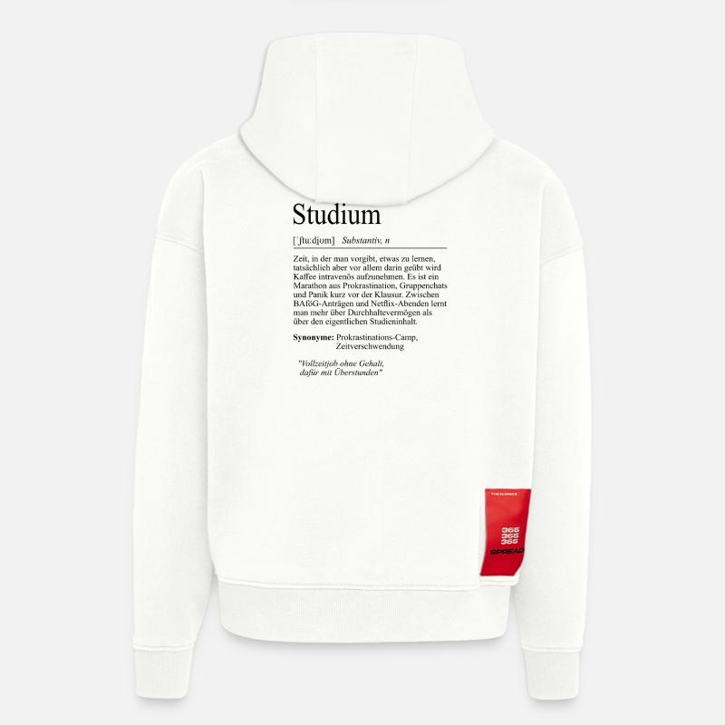 Unispruch "Studium" Student Geschenk, Studenten - Hoodie- made by SPREAD  - OFF WHITE