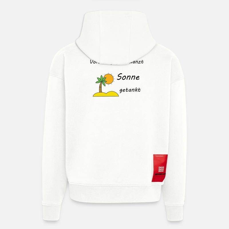 Unispruch "Sonne getankt" Geschenk, Studenten - Hoodie- made by SPREAD  - OFF WHITE