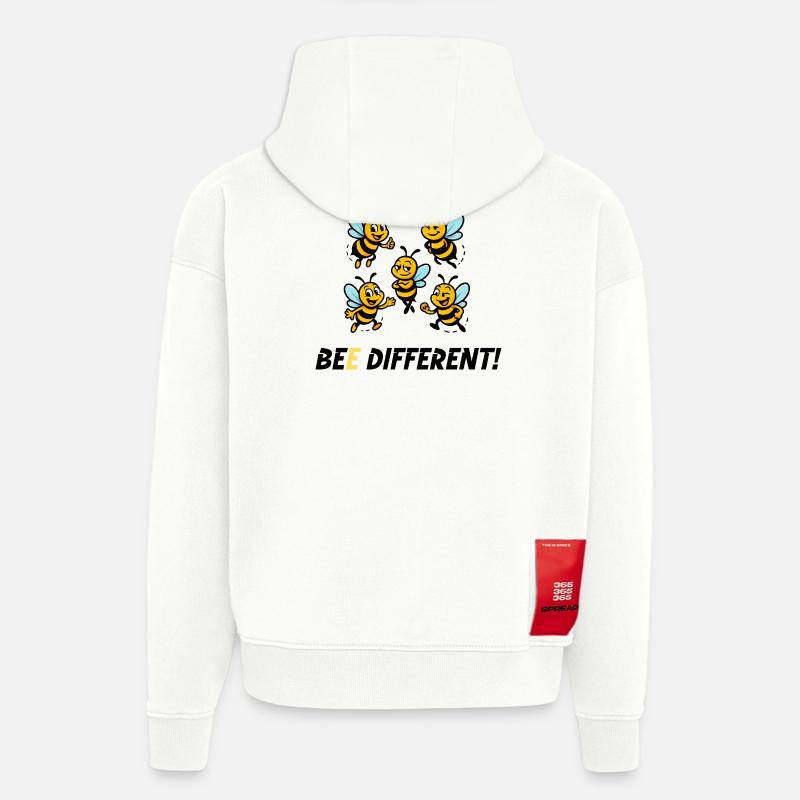 SOYEZ DIFFÉRENT ! - Sweat à capuche bio épais oversize fabriqué en UE - OFF WHITE
