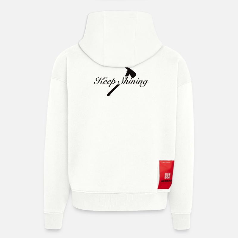 Continue de briller - Sweat à capuche bio épais oversize fabriqué en UE - OFF WHITE