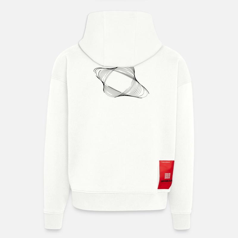 La forme géométrique imparfaite supplémentaire - Sweat à capuche bio épais oversize fabriqué en UE - OFF WHITE