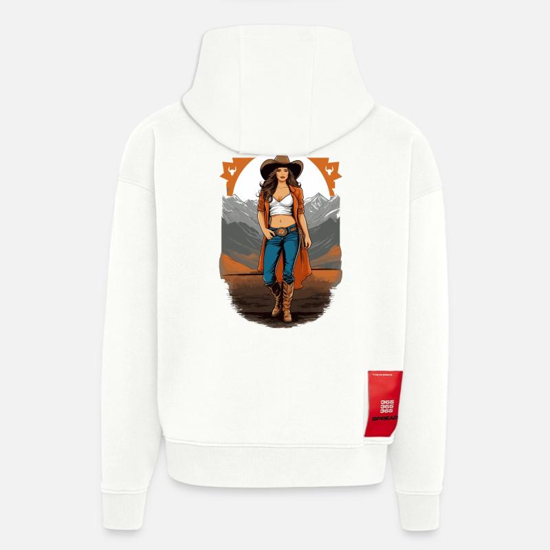 Fille du Texas - Sweat à capuche bio épais oversize fabriqué en UE - OFF WHITE