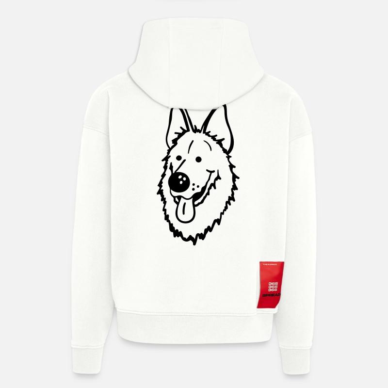 Lustiger Deutscher Schäferhund - Hoodie- made by SPREAD  - OFF WHITE