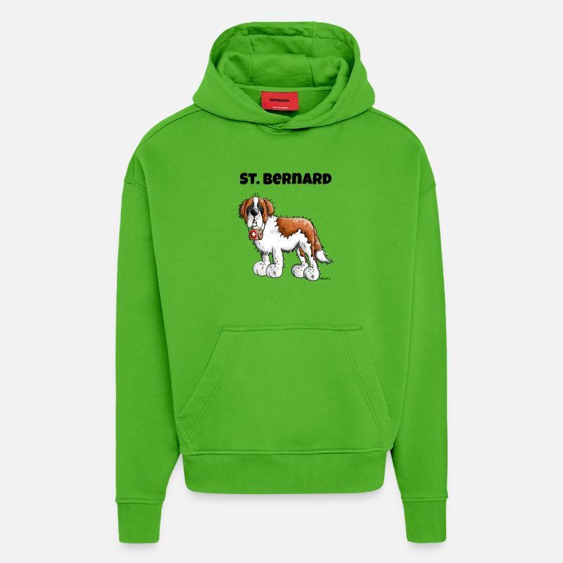 Saint Bernard - Sweat à capuche bio épais oversize fabriqué en UE - Apple Neon