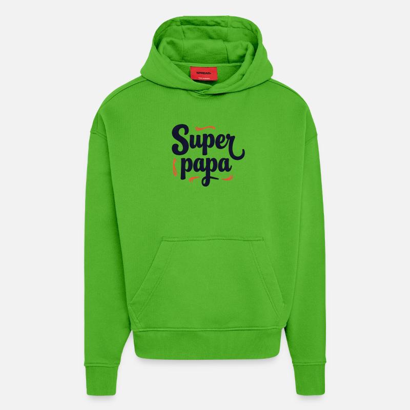 Super Dad Script Sewing - Hoodie- made by SPREAD - Apple Neon